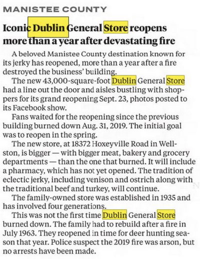 Dublin General Store - Sep 30 2020 Article